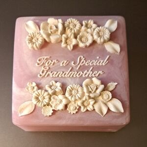 Floral Pink Box for a Special Grandmother.   Pink marbled design